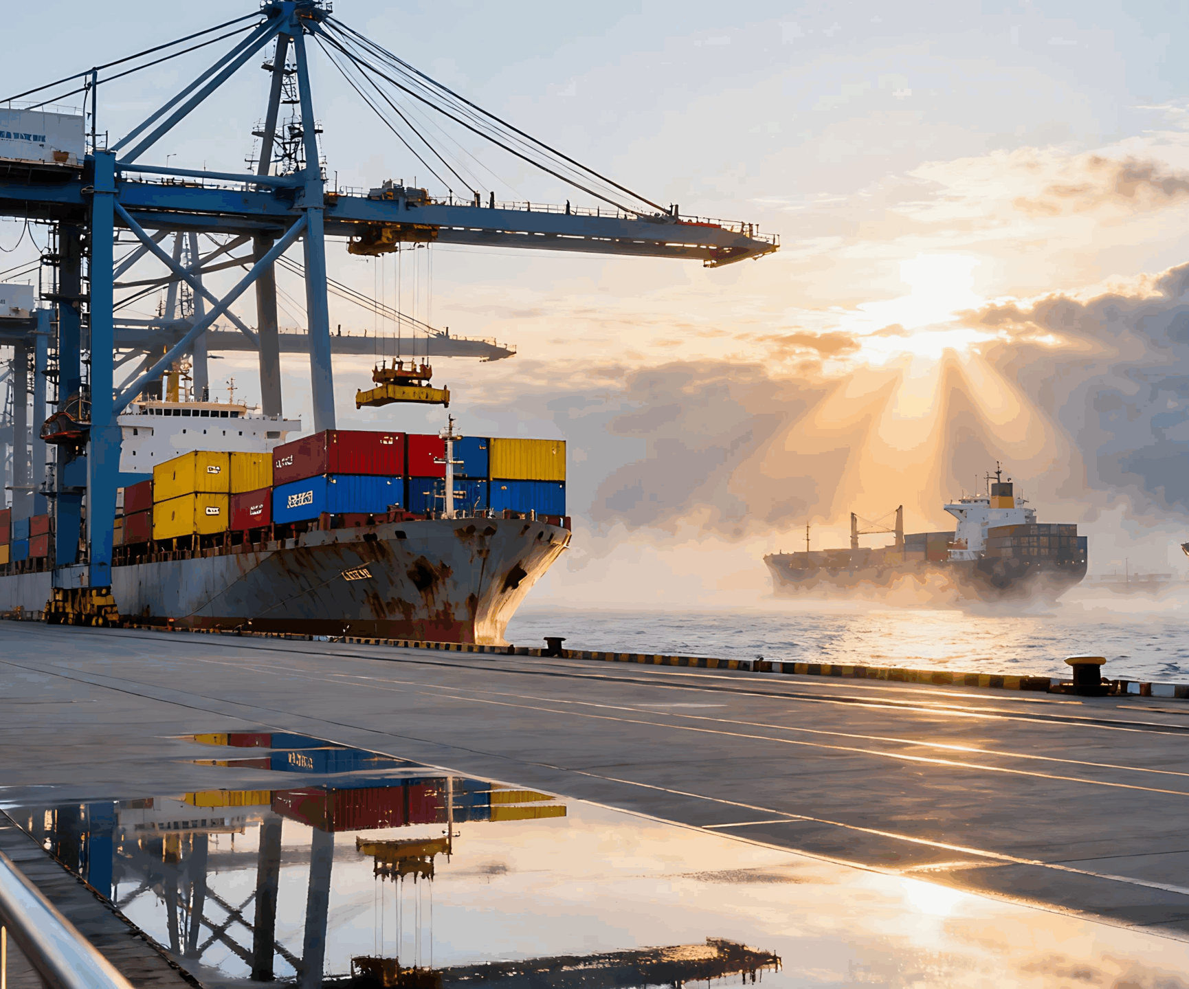 中国东盟跨境贸易港口集装箱运输主视觉背景2757 修复后
